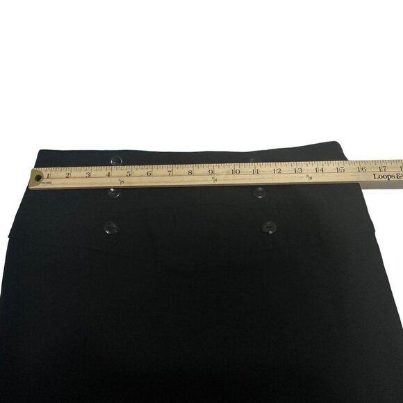 NWT BCX Juniors Stretch Skirt, Size 13 - Sleek Black‎ with Button Accents - Picture 8 of 11